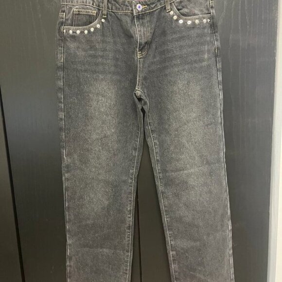 ✨ Edikted Studded Black Denim Jeans – Size Medium ✨NWOT - Picture 9 of 11